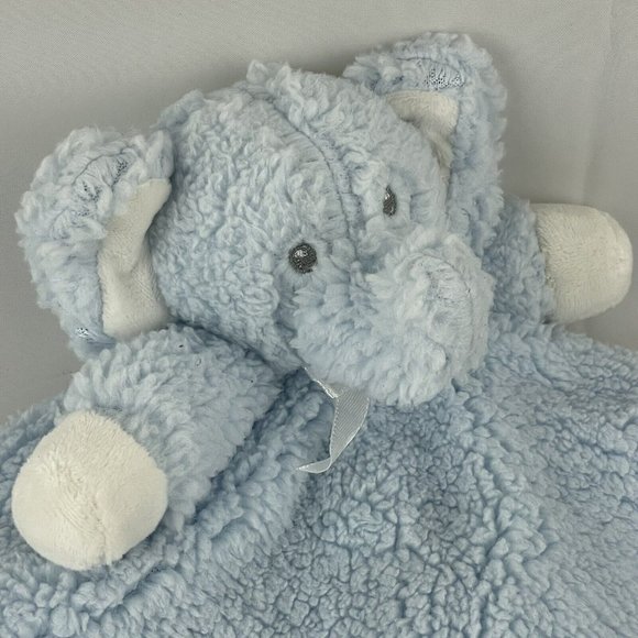 Blankets & Beyond Blue Elephant 14" Lovey Baby Security Blanket Furry Sherpa HTF - Picture 2 of 6